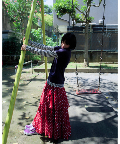 LO AXUAL(ロ・アクシュアル)の「DOT CHIFFON FLARE SKIRT_RED(スカート・レディース・その他・FREE)」の3枚目の写真