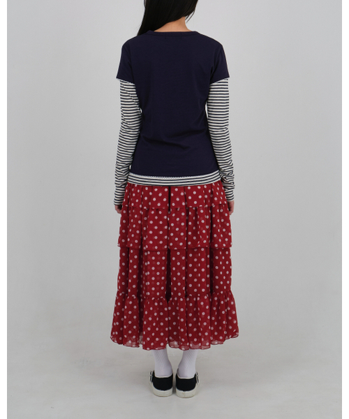 LO AXUAL(ロ・アクシュアル)の「DOT CHIFFON FLARE SKIRT_RED(スカート・レディース・その他・FREE)」の6枚目の写真