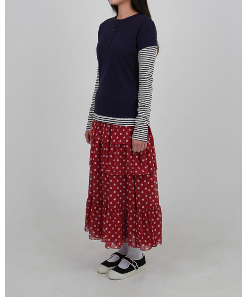 LO AXUAL(ロ・アクシュアル)の「DOT CHIFFON FLARE SKIRT_RED(スカート・レディース・その他・FREE)」の7枚目の写真