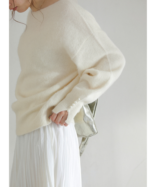 【新品】La Totalite ボタンスリーブFOXブレンドプルオーバー La TOTALITE（ラ トータリテ） ニット セーター ボタンスリーブFOX