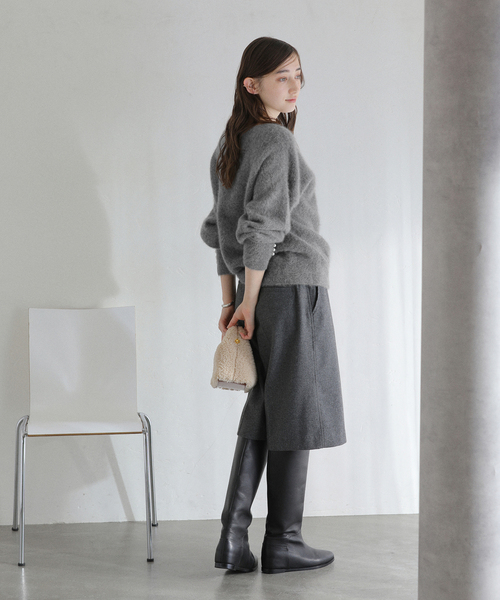 セール】ボタンスリーブFOXブレンドプルオーバー（ニット/セーター