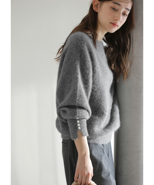 セール】ボタンスリーブFOXブレンドプルオーバー（ニット/セーター