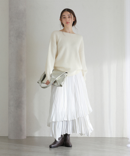 セール】ボタンスリーブFOXブレンドプルオーバー（ニット/セーター