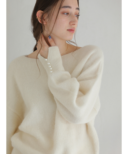 セール】ボタンスリーブFOXブレンドプルオーバー（ニット/セーター