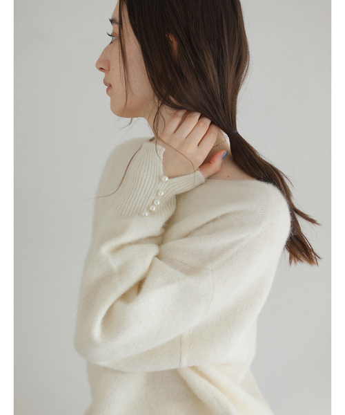 セール】ボタンスリーブFOXブレンドプルオーバー（ニット/セーター