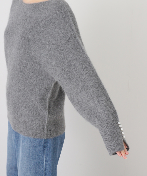 セール】ボタンスリーブFOXブレンドプルオーバー（ニット/セーター