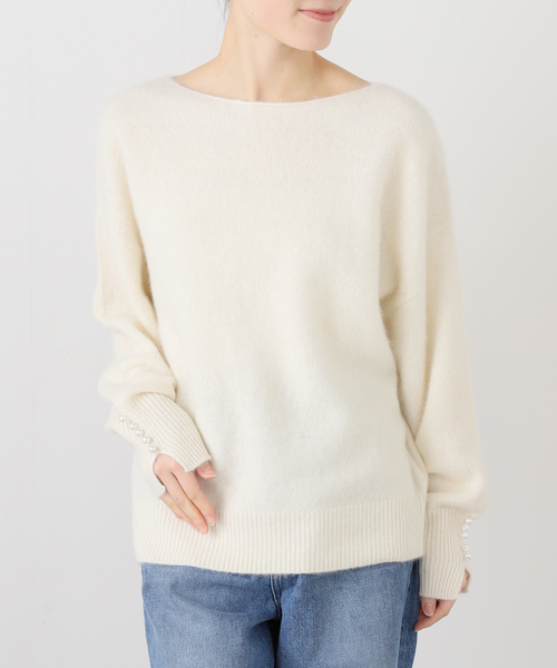 セール】ボタンスリーブFOXブレンドプルオーバー（ニット/セーター