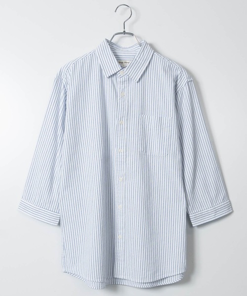 JOHN'S CLOSET(ジョンズクローゼット)の「【a】パナマ レギュラーカラー 七分袖シャツ(シャツ/ブラウス・メンズ・ブルー/ブラック/ピンク/ネイビー系1/ホワイト系その他/ホワイト/ネイビー/ミント/ベージュ・LARGE/MEDIUM)」の3枚目の写真