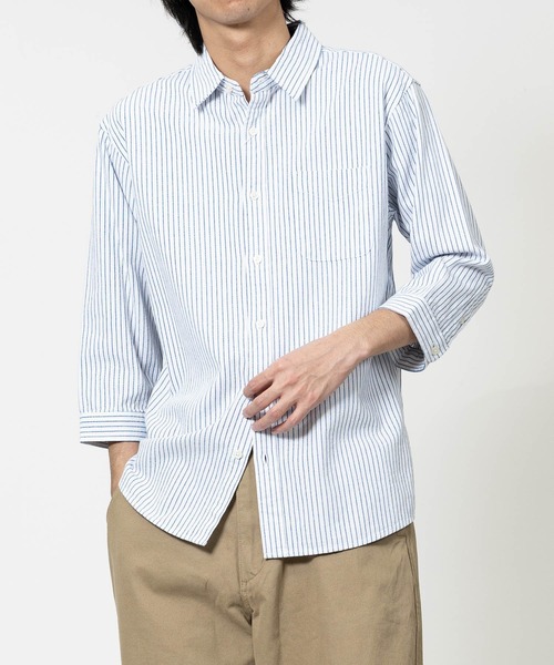 JOHN'S CLOSET(ジョンズクローゼット)の「【a】パナマ レギュラーカラー 七分袖シャツ(シャツ/ブラウス・メンズ・ブルー/ブラック/ピンク/ネイビー系1/ホワイト系その他/ホワイト/ネイビー/ミント/ベージュ・LARGE/MEDIUM)」の11枚目の写真