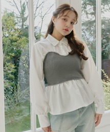 Olu. | ニットビスチェドッキングシャツ(シャツ/ブラウス)