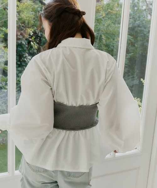 Olu.（オルドット）の「ニットビスチェドッキングシャツ（シャツ/ブラウス・レディース・ネイビー/ブラック/グレー・FREE）」の6枚目の写真