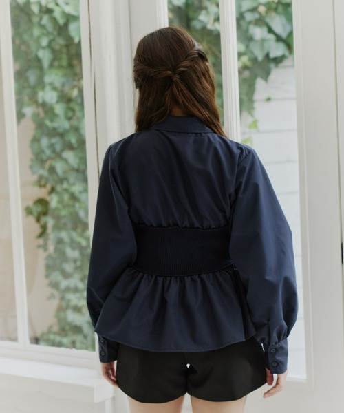 Olu.（オルドット）の「ニットビスチェドッキングシャツ（シャツ/ブラウス・レディース・ネイビー/ブラック/グレー・FREE）」の11枚目の写真