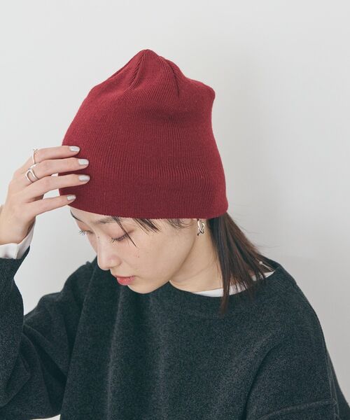 AMERICAN HOLIC（アメリカンホリック）の「ニットビーニー（ニットキャップ/ビーニー・レディース・杢グレー/ブラック/レッド・FREE）」の4枚目の写真