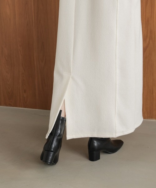 Bou Jeloud（ブージュルード）の「ウールライクメルトンハーフジップワンピース（ワンピース・レディース・チャコールグレー/オフホワイト・FREE）」の16枚目の写真