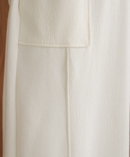 Bou Jeloud（ブージュルード）の「ウールライクメルトンハーフジップワンピース（ワンピース・レディース・チャコールグレー/オフホワイト・FREE）」の17枚目の写真