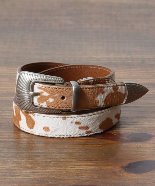 Lee/リー 25mm ナロー ウエスタン COW柄 本革 レザーベルト（ベルト
