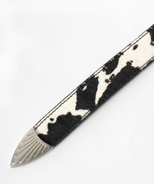 Lee(リー)の「Lee/リー 25mm ナロー ウエスタン COW柄 本革 レザーベルト(ベルト・メンズ・ブラック/ブラウン・FREE)」の8枚目の写真