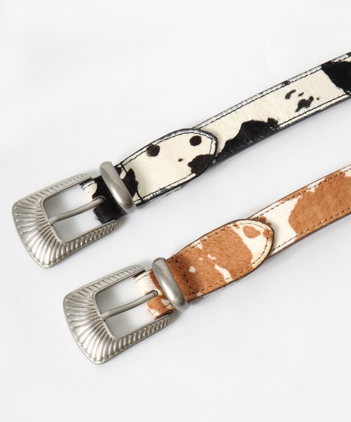 Lee/リー 25mm ナロー ウエスタン COW柄 本革 レザーベルト（ベルト