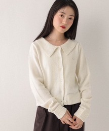 襟付きモチーフカーディガン 603690