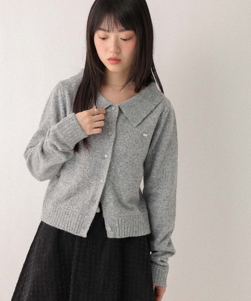 Heather(ヘザー)の「襟付きモチーフカーディガン 603690(ニット/セーター・レディース・ネイビー/グレー/アイボリー・FREE)」の8枚目の写真