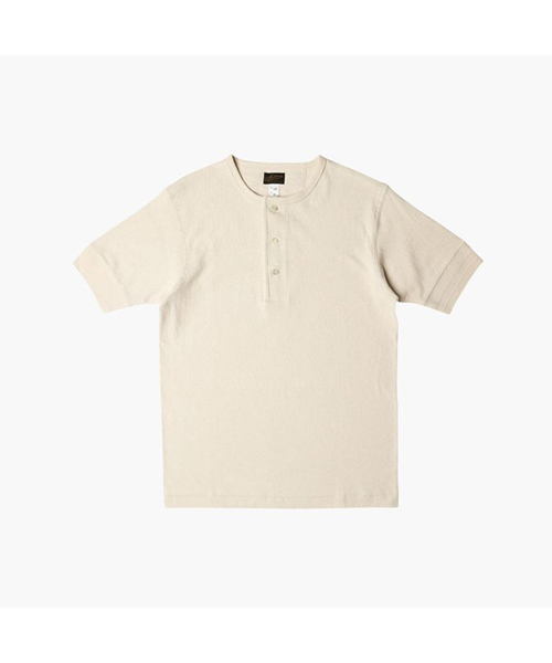 MILITORA(ミリトラ)の「lot. 109 ヘンリーネックチューブラTシャツ(Tシャツ/カットソー・メンズ・ブラック/アイボリー・2XL/XL/36/S/38/M/40/L)」の2枚目の写真
