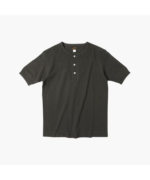 MILITORA(ミリトラ)の「lot. 109 ヘンリーネックチューブラTシャツ(Tシャツ/カットソー・メンズ・ブラック/アイボリー・2XL/XL/36/S/38/M/40/L)」の1枚目の写真