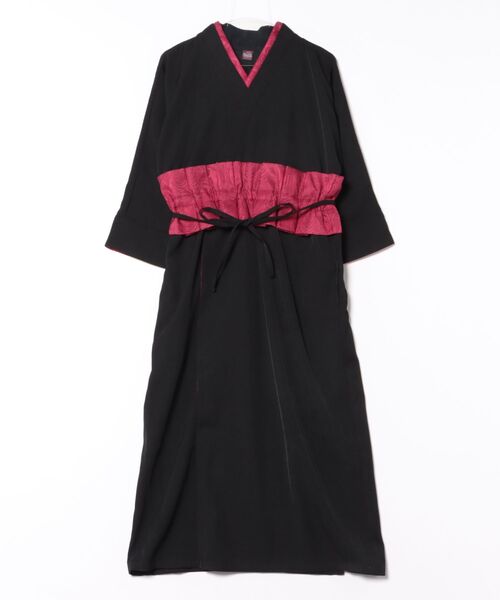 カヤ（カヤ）の「【カヤ】流水洒落着ならいワンピース（ワンピース・レディース・スミクロ/ダークネイビー/エンジ・FREE）」の4枚目の写真