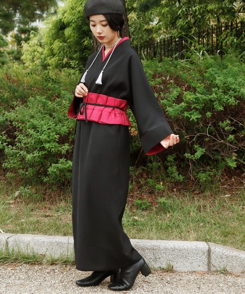 カヤ（カヤ）の「【カヤ】流水洒落着ならいワンピース（ワンピース・レディース・スミクロ/ダークネイビー/エンジ・FREE）」の6枚目の写真