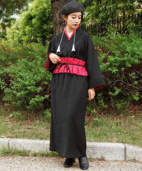 カヤ（カヤ）の「【カヤ】流水洒落着ならいワンピース（ワンピース・レディース・スミクロ/ダークネイビー/エンジ・FREE）」の5枚目の写真