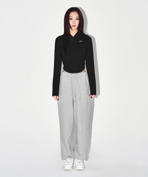 BORN TO WIN（ボーントゥウィン）の「W SEMI WIDE SWEAT JOGGER PANTS [MELANGE GREY]（スウェットパンツ・レディース・その他・1/2）」の3枚目の写真