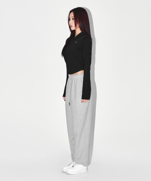 BORN TO WIN（ボーントゥウィン）の「W SEMI WIDE SWEAT JOGGER PANTS [MELANGE GREY]（スウェットパンツ・レディース・その他・1/2）」の4枚目の写真