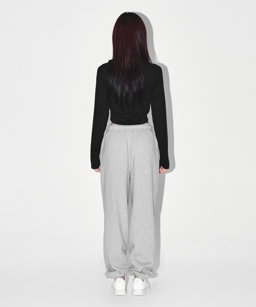 BORN TO WIN（ボーントゥウィン）の「W SEMI WIDE SWEAT JOGGER PANTS [MELANGE GREY]（スウェットパンツ・レディース・その他・1/2）」の5枚目の写真