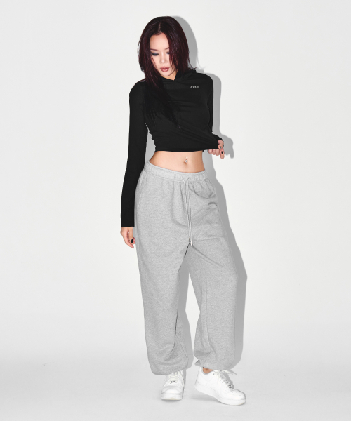 BORN TO WIN（ボーントゥウィン）の「W SEMI WIDE SWEAT JOGGER PANTS [MELANGE GREY]（スウェットパンツ・レディース・その他・1/2）」の6枚目の写真