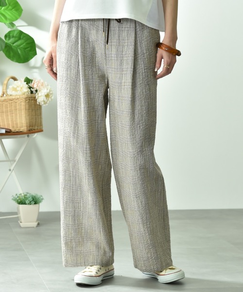 INTERPLANET（インタープラネット）の「スラブチェックパンツ（その他パンツ・レディース・ブラック/ブラウン・FREE）」の2枚目の写真