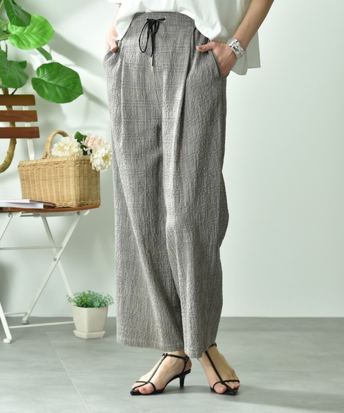 INTERPLANET（インタープラネット）の「スラブチェックパンツ（その他パンツ・レディース・ブラック/ブラウン・FREE）」の10枚目の写真