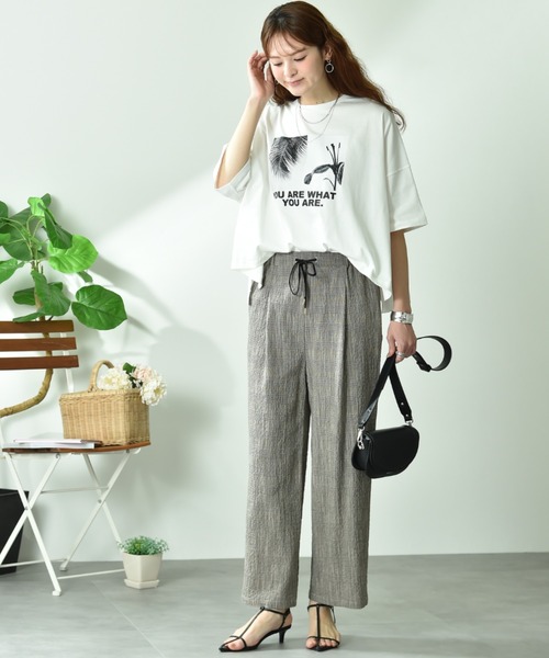 INTERPLANET（インタープラネット）の「スラブチェックパンツ（その他パンツ・レディース・ブラック/ブラウン・FREE）」の3枚目の写真