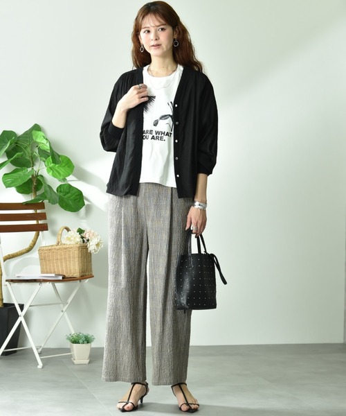 INTERPLANET（インタープラネット）の「スラブチェックパンツ（その他パンツ・レディース・ブラック/ブラウン・FREE）」の8枚目の写真