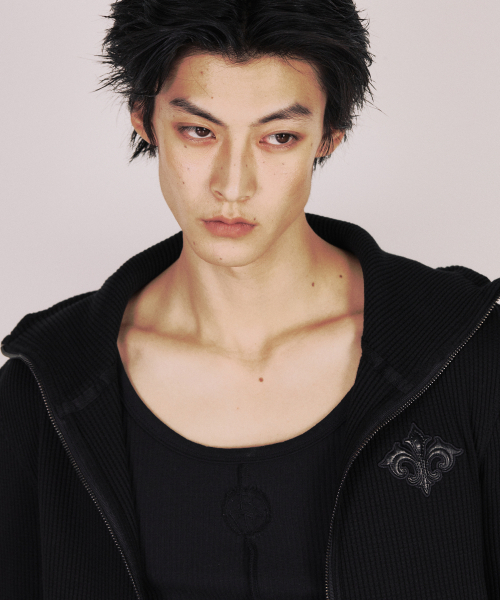 Majesty Waffle Hoodie Zip-Up_[Black]