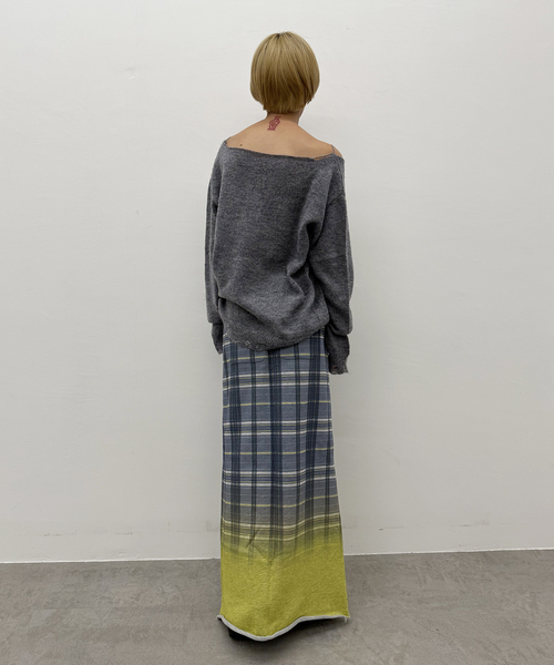 Oriens JOURNAL STANDARD（オリエンス ジャーナルスタンダード）の「ナンバリングダメージニット（ニット/セーター・レディース・グレー/パープル・FREE）」の14枚目の写真