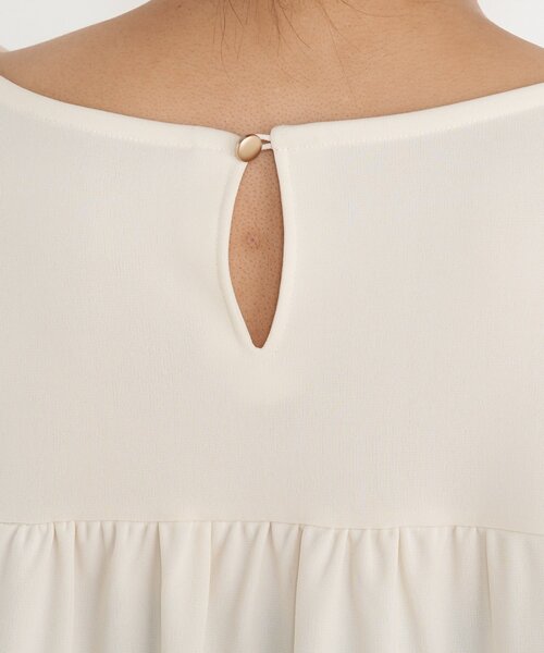 Jena espace merveilleux（ジェナ　エスパスメルヴェイユ）の「【ヒップも隠れる/WEB限定】シルケットブラウス（Tシャツ/カットソー・レディース・オフホワイト/ブラック・FREE）」の18枚目の写真