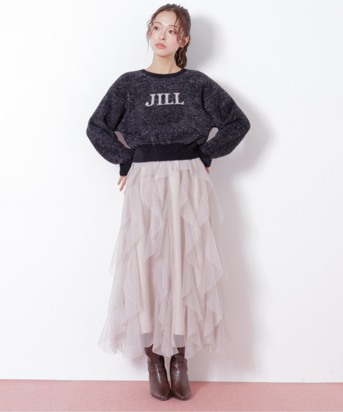 JILL by JILL STUART（ジルバイジルスチュアート）の「縦ラッフルチュールスカート（スカート・レディース・ホワイト/グレー/ベージュ・FREE）」の3枚目の写真