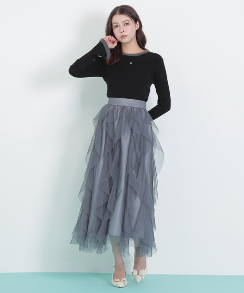 JILL by JILL STUART（ジルバイジルスチュアート）の「縦ラッフルチュールスカート（スカート・レディース・ホワイト/グレー/ベージュ・FREE）」の20枚目の写真