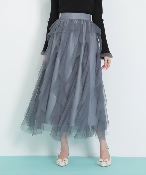 JILL by JILL STUART(ジルバイジルスチュアート)の「【再入荷】縦ラッフルチュールスカート(スカート・レディース・グレー/ホワイト/ベージュ・FREE)」の17枚目の写真