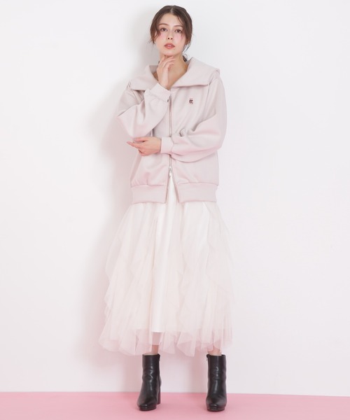 JILL by JILL STUART（ジルバイジルスチュアート）の「縦ラッフルチュールスカート（スカート・レディース・ホワイト/グレー/ベージュ・FREE）」の9枚目の写真