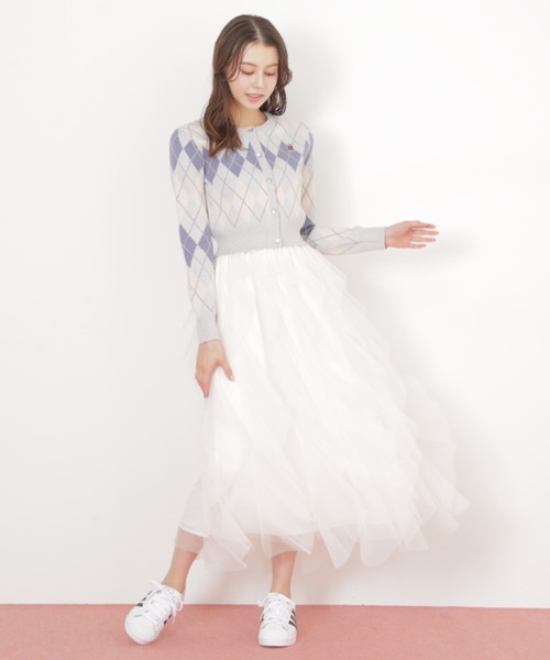 JILL by JILL STUART（ジルバイジルスチュアート）の「縦ラッフルチュールスカート（スカート・レディース・ホワイト/グレー/ベージュ・FREE）」の17枚目の写真