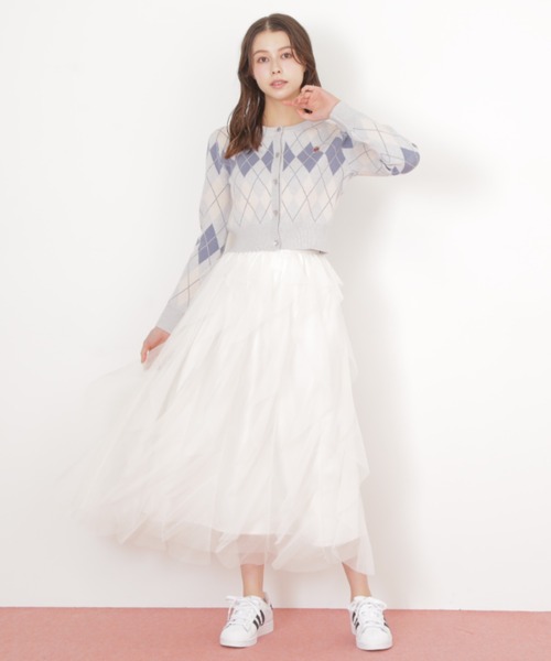 JILL by JILL STUART（ジルバイジルスチュアート）の「縦ラッフルチュールスカート（スカート・レディース・ホワイト/グレー/ベージュ・FREE）」の13枚目の写真