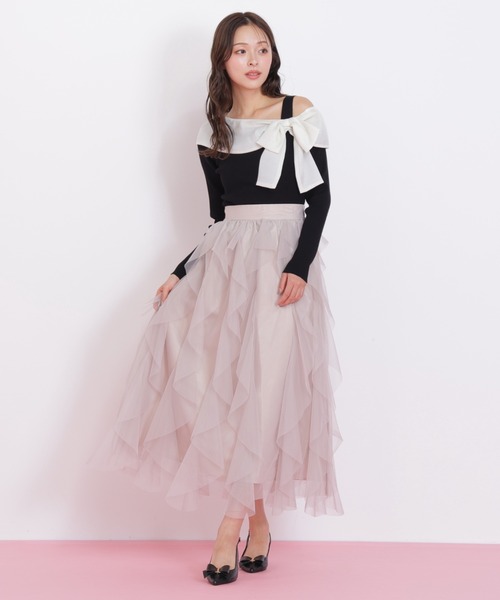 JILL by JILL STUART(ジルバイジルスチュアート)の「【再入荷】縦ラッフルチュールスカート(スカート・レディース・グレー/ホワイト/ベージュ・FREE)」の19枚目の写真