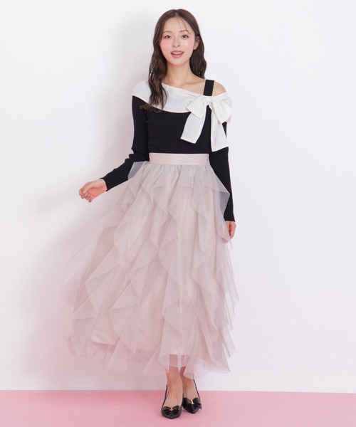 JILL by JILL STUART(ジルバイジルスチュアート)の「【再入荷】縦ラッフルチュールスカート(スカート・レディース・グレー/ホワイト/ベージュ・FREE)」の20枚目の写真