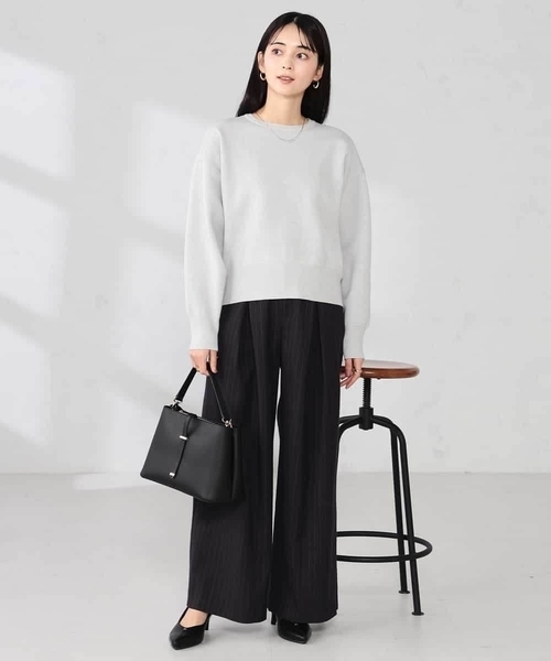 a.v.v(アーヴェヴェ)の「ストライプタックワイドパンツ(その他パンツ・レディース・ブラウン・38/40)」の5枚目の写真