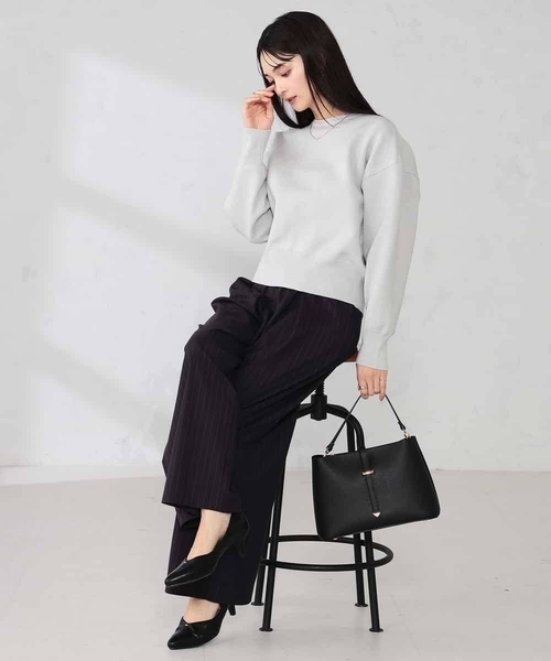 a.v.v(アーヴェヴェ)の「ストライプタックワイドパンツ(その他パンツ・レディース・ブラウン・38/40)」の10枚目の写真